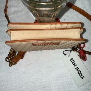 Steve Madden Beige and Brown Crossbody Bag